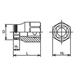 KOKEN - 3450MH-13 Zócalo de agarre de tuerca de 3/8 ''con accionamiento hexagonal adicional-EAN 4991644012152 HAND SOCKETS 3/8" - Product Image 2