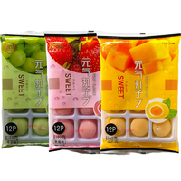 Xingran Mochi Japonés 180g, Pasteles de Arroz con Frutas Daifuku, 5 Sabores, Dulces Bajos en Grasa, Listos para Comer, Bocadillos de Postre Suaves en Bolsa de Colores