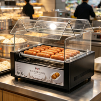Grille à hot-dogs professionnelle HD-9LSK-2 à 9 rouleaux, à couvercle rabattable, pour comptoir, machine à snacks pour les magasins de proximité