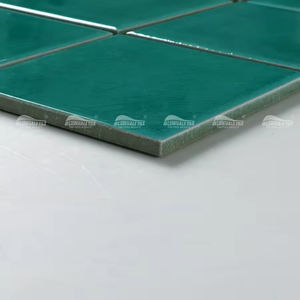 עיצוב מודרני קרח סדק חלק קרמיקה פסיפס רצפת אריחים אריח זכוכית מרובעת ירוק - Product Image 6