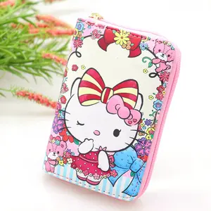 Portamonete simpatico cartone animato Hello Kitty portafoglio in pelle PU borsa regalo donna all'ingrosso borsa portamonete portatile con cerniera