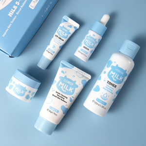 Ensemble de soins de la peau au lait LAIKOU 5 pièces : tonique, crème, nettoyant, sérum, hydratant, éclaircissant, anti-rides, illuminateur du teint - Product Image 6