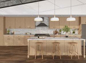 Gabinetes de Cocina Modernos con Base de Aglomerado Acrílico Lacado, Acabado en Madera, Incluye Protector Contra Salpicaduras, Correderas para Cajones, Bisagras y Cestas - Product Image 3