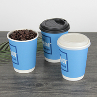 Cangkir Kopi Sekali Pakai Berdinding Tunggal/Ganda 6oz/8oz/12oz/16oz dari Kertas Food Grade dengan Cetak Kustom dan Tutup untuk Minuman Panas