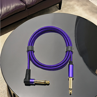 Câble d'instrument audio 6.35mm 90 degrés Angle droit 1/4 pouces câble TS haut-parleur câble de guitare Instrument électrique basse AMP cordon