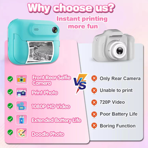 Kamera Cetak Instan Kamera Digital HD Mendukung 17 Bahasa Kamera Pencetak Foto Instan 1300mAh untuk Hadiah Ulang Tahun Anak Perempuan Laki-laki - Product Image 2