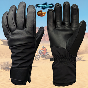 Всепогодные мотоциклетные перчатки из козьей кожи с полным покрытием пальцев, водонепроницаемые, с защитой от УФ-излучения, утеплителем Primaloft для активного отдыха и катания на лыжах - Product Image 1