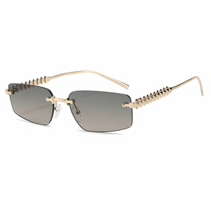 Kedun Thread Square Frameless Metal <b>Sunglasses</b> 2025 New UV400 Anti-UV Trendy European American Fashion Street Shooting - Product Image 6