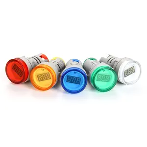 Mini lámpara indicadora digital, CC 101-22VM, 22mm, cc 5v, 12v, voltímetro led, medidor de voltaje