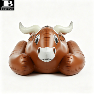 Bouée gonflable en forme de taureau à bascule, en PVC épaissi, avec poignées, pour enfants et adultes, jouet aquatique pour fêtes - Product Image 4