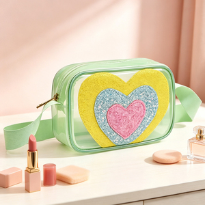 Borsa a Tracolla Estetica Y2K per Bambine, Borsetta Trasparente in PVC TPU con Glitter e Cuori per Bambine, Borsa da Principessa - Product Image 4