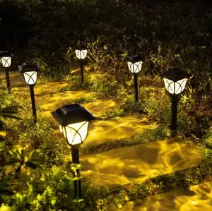 Op Zonne-Energie Aangedreven Led Tuinverlichting Waterdichte Buitenlamp Voor Patio Tuin Gazon Landschap Decoratieve Verlichting Pad Tuin Lantaarn