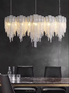 Zeal Lighting's Top Selling Modern Villa Tassel Pendant <b>Light</b> White Crystal Chandelier for Luxury Interiors - Product Image 2