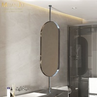 Miroir de salle de bain double ovale Petite lampe Différentes tailles Plafond suspendu Métal Hôtel B & B Boom Art Miroir Suspension Lustre