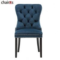 Chaise de salle à manger moderne à dossier haut capitonnée pour usage intérieur, restaurant, hôtel, banquet, maison, salon, chambre, bar - Chaise en tissu avec anneau décoratif