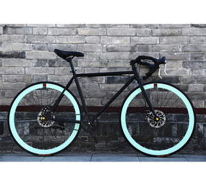 <span class=keywords><strong>Bicicleta</strong></span> de Carretera Azul Claro 700C, <span class=keywords><strong>Bicicleta</strong></span> de Piñón Fijo con Freno de Disco, <span class=keywords><strong>Bicicleta</strong></span> Urbana Retro para Adultos - Product Image 3
