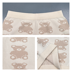 JMSWEATER Pantalones Cortos Casuales de Punto para Mujer, Diseño Jacquard 100% Algodón, Pantalones Cortos de Punto para Chica - Product Image 3