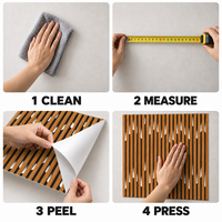 Papier peint auto-adhésif à motif de lattes de bois brun, 2,3 mm, mousse PET IXPE, pour les murs de salon et les murs de télévision