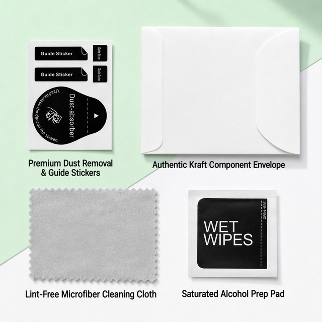 Professional Disposable Square Multi-Device Screen Cleaner Kit Eco-Friendly Envelope Suede Microfiber Cloth Alcohol Prep Pad