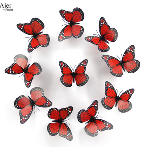 Aierflorist 10Pcs/BAG 12CM Valentine's Day Series Flash 3D Flower Bouquet Decoration Wedding Party Butterfly Decorative - Product Image 2