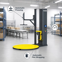 Machine d'emballage HETAI à économie d'énergie avec dispositif de pression supérieure, pré-étirement à 300 %, pour plateaux tournants, idéale pour l'e-commerce et les marchandises