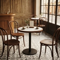 Table ronde de café en marbre de style moderne pour l'hôtellerie, mobilier commercial, personnalisation possible