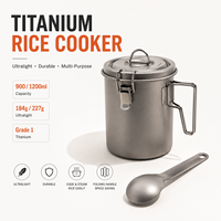 Casserole de cuisson en titane personnalisable pour camping, cuisson à la vapeur, ébullition d'eau, équipement de cuisine extérieur pour randonnée avec couvercle verrouillable