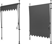 Auvent de balcon moderne avec auvent à manivelle pour aucun perçage requis Cadre en acier et matériau en polyester Emballage de vente par correspondance