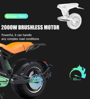 Wholesale 60v 3000w haché brushless 17 pouces fat Tyre électrique hors route scooter grand siège CEE & COC certification