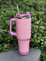Bouteille d'eau personnalisée 40oz en acier inoxydable avec haut-parleur Bluetooth, gobelet isotherme avec paille et strass, idéal comme cadeau