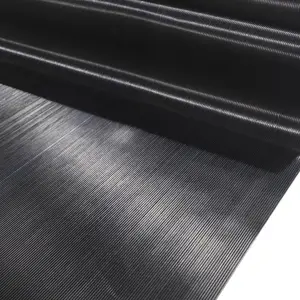 1/8 "espessura anti derrapante Fino caneladas/borracha com nervuras corredor matting 3mm piso de borracha mat