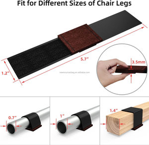 कार्यालय की कुर्सी पैर में गैर-पर्ची हुक और लूप फास्टनरों की कुर्सी पैर लपेटे पैड रक्षक हार्डवुड फ्लोर ग्लाइड - Product Image 4