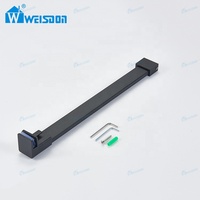 Connecteur de tube noir mat pour salle de bain, installation facile, barre de support de porte de douche flexible en acier inoxydable