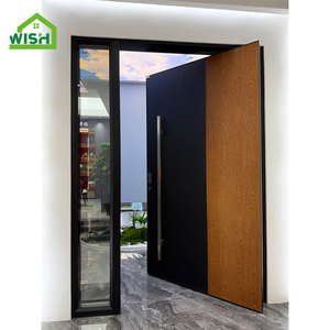 Villa moderne <span class=keywords><strong>Porte</strong></span> pivotante en acier bronze antivol pour l'entrée principale avant avec entrée extérieure unique - Product Image 1