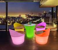 Ensemble de table à manger d'extérieur en plastique moderne et luxueux pour hôtels, mobilier de jardin léger et durable