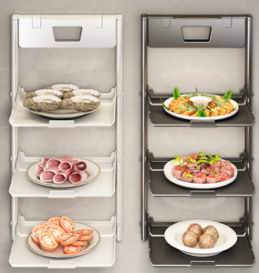 Suction Cup Multi-Layer Vegetable <b>Rack</b> <b>Kitchen</b> Storage Wall Mounted Foldable Multifunctional Modern Household Side Dish Tray - Product Image 2