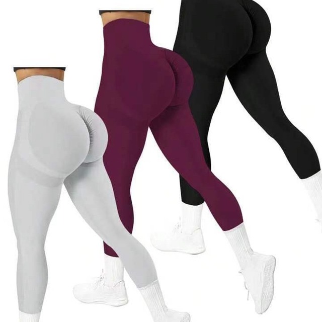 New High Waist Yoga Pants for Women Seamless Hip Lift and Gym Leggings Pants for Quick Dried Running Push-up Sports Wear Pants