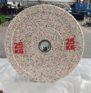 Get-Fit Nouveaux arrivages Équipement de musculation de compétition personnalisé Nouveau style Plaques de poids en caoutchouc granulé blanc haute température Plaques de poids pare-chocs - Product Image 4