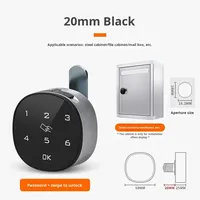 Serrure de cabinet intelligente ronde de 20 mm, déverrouillage par mot de passe et carte, clavier tactile numérique pour armoire de classement