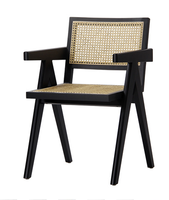 Vente en gros de chaise de salle à manger nordique Cane chaise à main rustique fauteuil en bois massif chaise en rotin frêne caoutchouc bois moderne européen