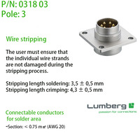 Lumberg M16 montaje frontal 4 pines (300V) Brida chasis enchufe soldadura terminales IP68 AISG red conectores circulares