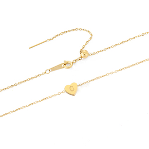 Collar EManco con Letra <span class=keywords><strong>J</strong></span> Grabada en Colgante de Corazón, Cadena de Acero Inoxidable Dorado, Joyería Delicada para Uso Diario - Product Image 5
