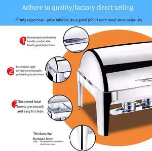 Bếp Lò Buffet Bằng Thép Không Gỉ Dày, Lò Sưởi Điện, Bộ Đồ Ăn Khách Sạn, Bếp Vuông Cách Nhiệt, Vỏ Sò] - Product Image 2