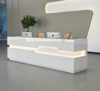 Mostrador de Recepción Moderno y Minimalista de Alta Resistencia y Peso Ligero, Barra Curva de Lujo para Salón de Belleza, Muebles Pequeños para Oficina