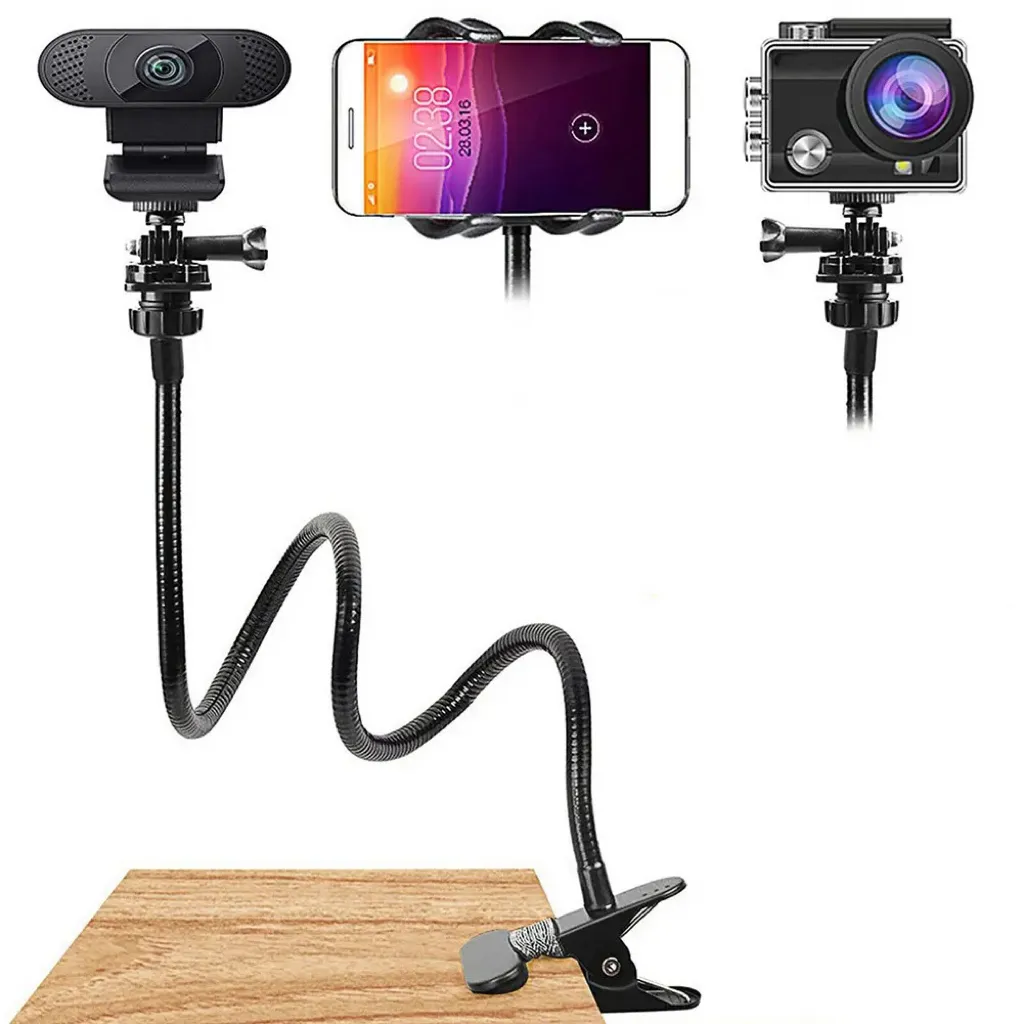 Metall 25-Zoll Webcam-Ständer flexibler Schreibtisch-Kamerahalterungs-Clamp Gooseneck-Ständer für Logitech C960, C930e, C930, C920, Brio 4K