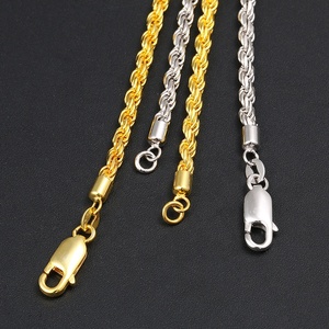 Hochwertige echte S925 Sterling Silber Seil kette Choker Halskette vergoldet Roségold Glieder ketten Rapper Kette Schmuck - Product Image 3