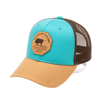 Casquette de camionneur camouflage 6 panneaux avec patch en cuir, casquette snapback imperméable personnalisée pour hommes et femmes, chasse, cyclisme, plage