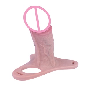 AS-064 Cage de chasteté masculine en silicone avec couvre-pénis réaliste, harnais de retenue pour pénis, verrouillage CB, jouet sexuel portable pour homme gay - Product Image 2