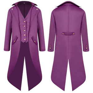 Chaqueta de Tailcoat Vintage Steampunk <span class=keywords><strong>para</strong></span> <span class=keywords><strong>hombre</strong></span>, traje gótico victoriano, uniforme <span class=keywords><strong>para</strong></span> fiesta, graduación, disfraz de Halloween, talla 4XL - Product Image 1