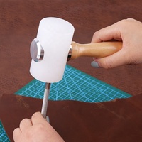 Marteau en nylon à manche en bois pour bricolage Marteau à sculpter le cuir Outils d'artisanat